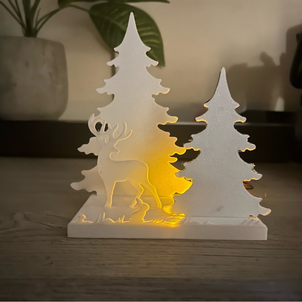 Light-Up Reindeer Scene